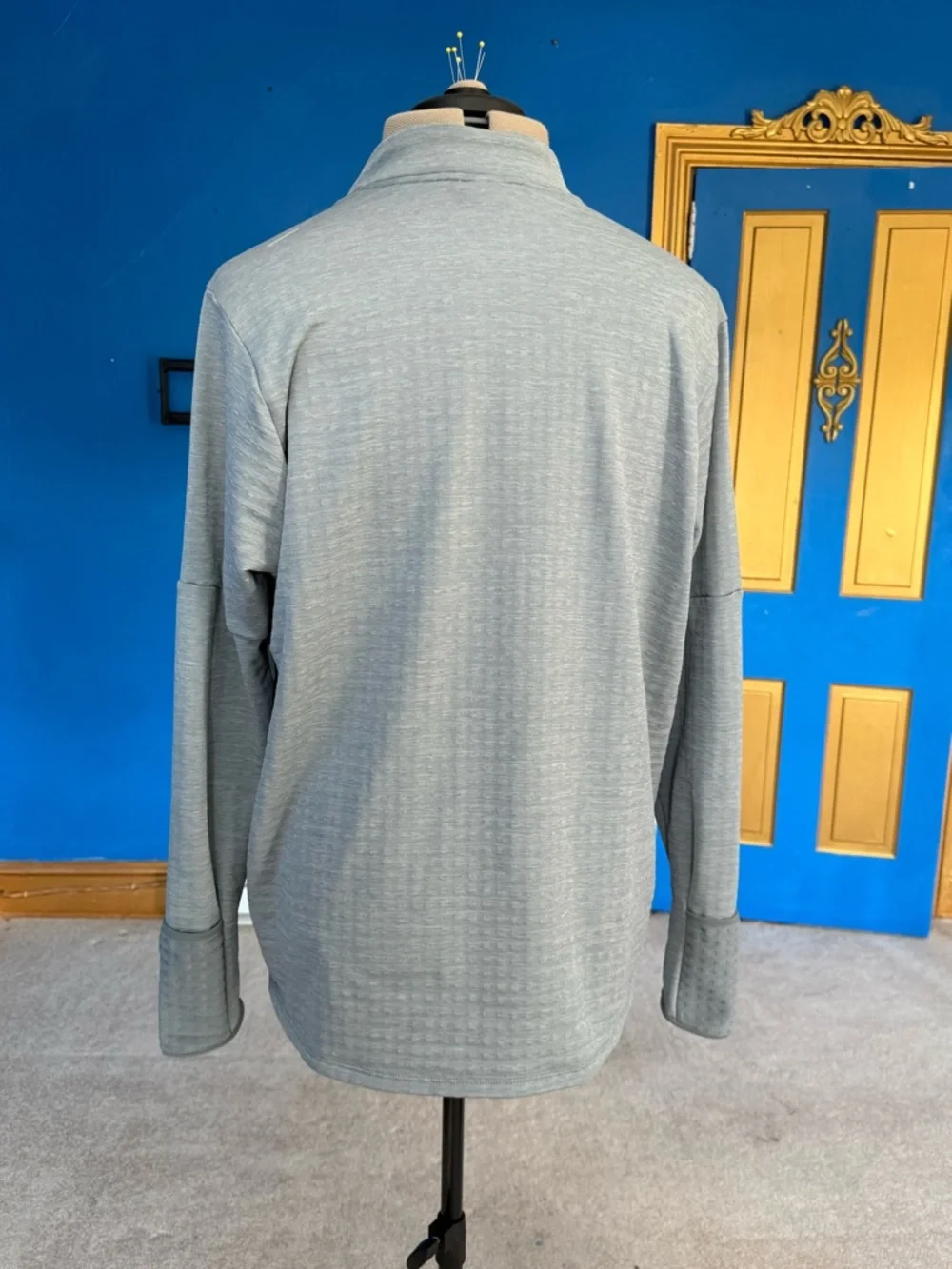 Nike Mens XL 1/4 Zip Pullover Gray Therma-FIT Running Top Reflective Techwear
